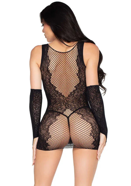 Mini Dress and Matching Gloves by Leg Avenue