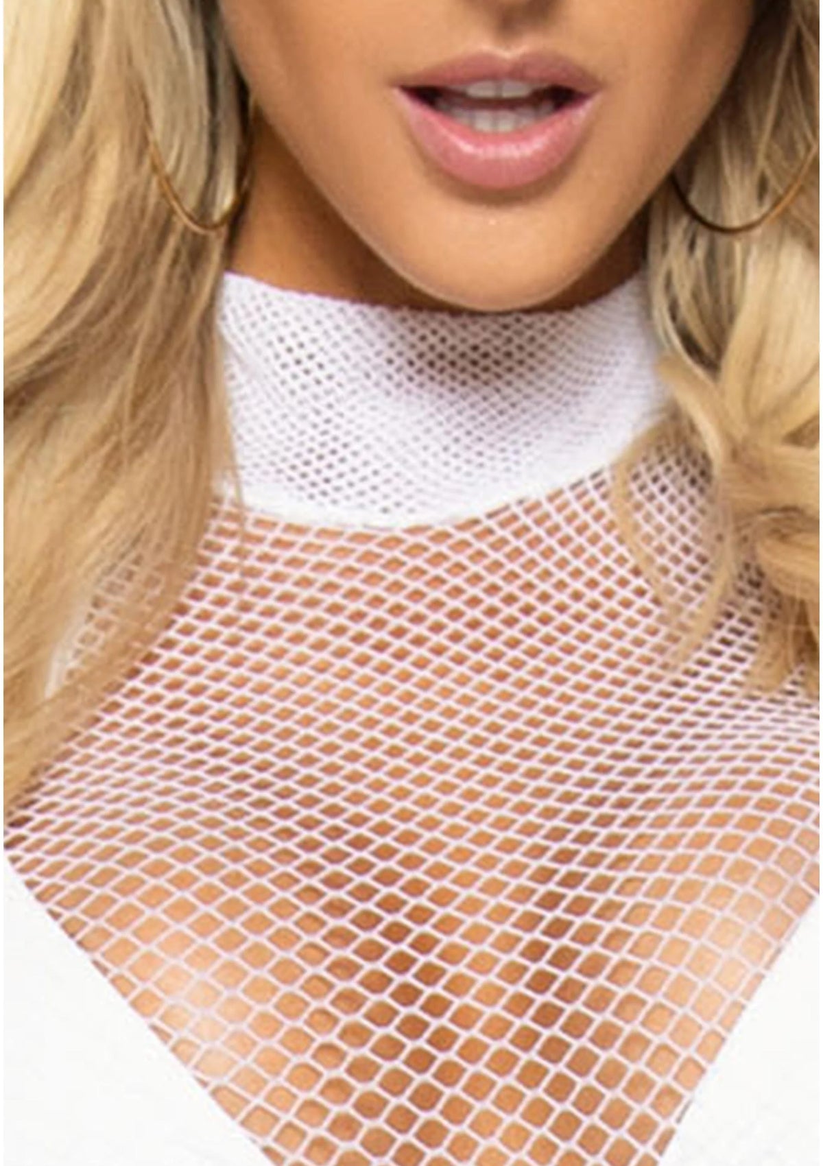 Ultra Net High Neck Mini Dress