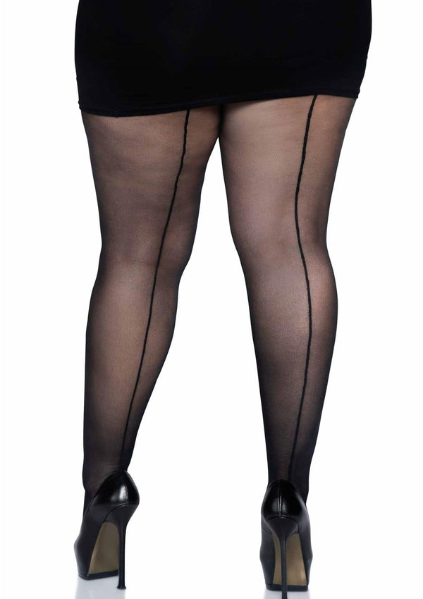 Bestel: Plus Backseam Pantyhose by Leg Avenue - bij Happytoys.nl, happytoys.be, Happytoys.ae: erotische sex webshop | liever Happy dan Easy ⭐⭐⭐⭐⭐