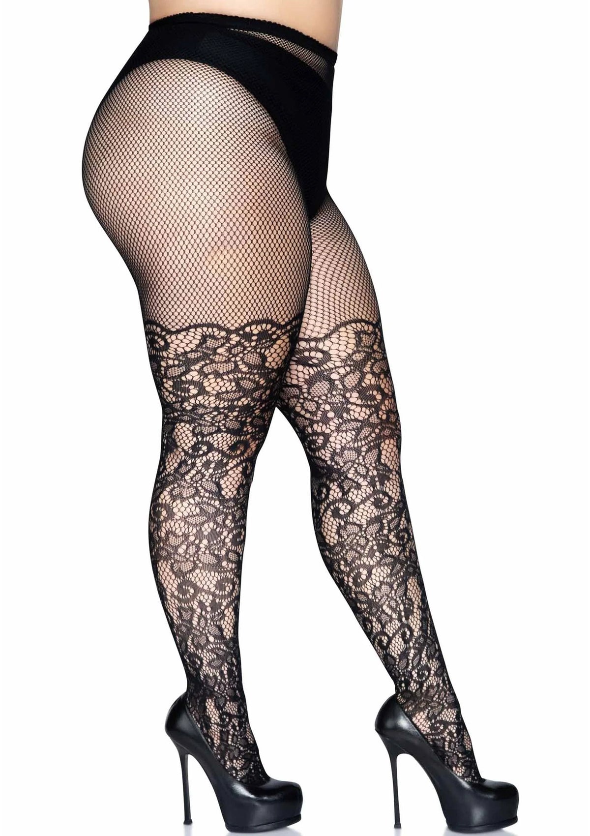 Bestel: Plus Floral Vine Net Pantyhose by Leg Avenue - bij Happytoys.nl, happytoys.be, Happytoys.ae: erotische sex webshop | liever Happy dan Easy ⭐⭐⭐⭐⭐