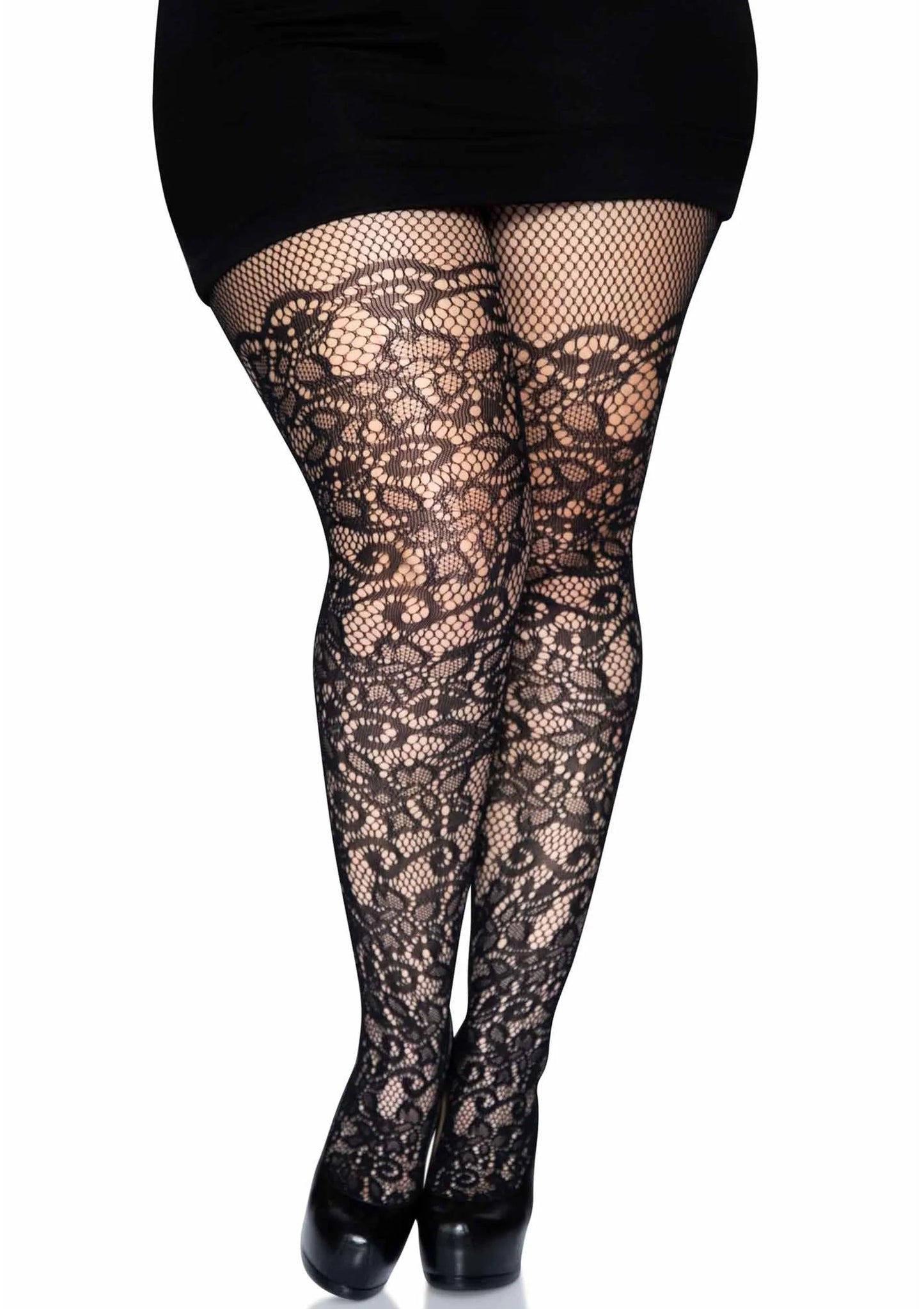 Beste vandaag nog: Plus Floral Vine Net Pantyhose by Leg Avenue - bij Happytoys Sexshop: online sex shop for Feeling Happy & Easy 😊