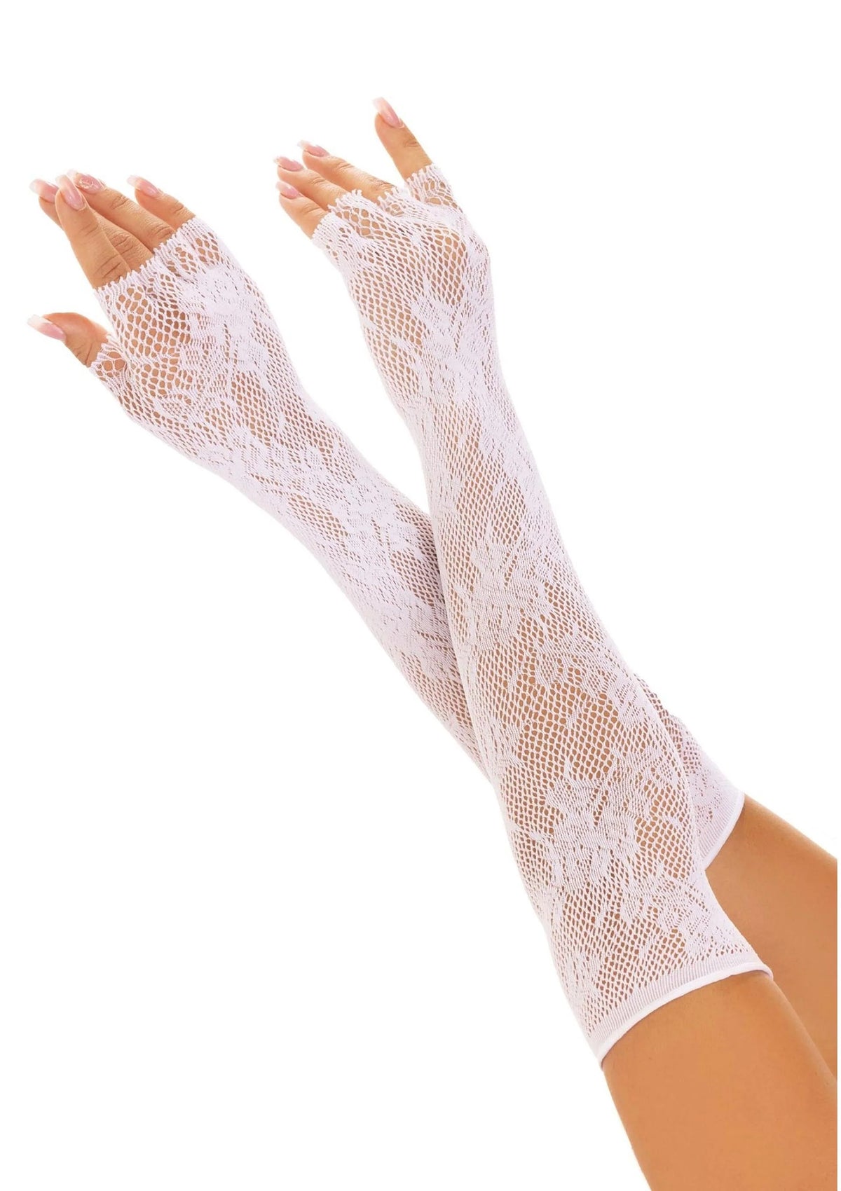 Bestel: Opera Length Floral Net Fingerless Gloves by Leg Avenue - bij Happytoys.nl, happytoys.be, Happytoys.ae: erotische sex webshop | liever Happy dan Easy βββββ - Default Title - 82110 - WHITE - O/S
