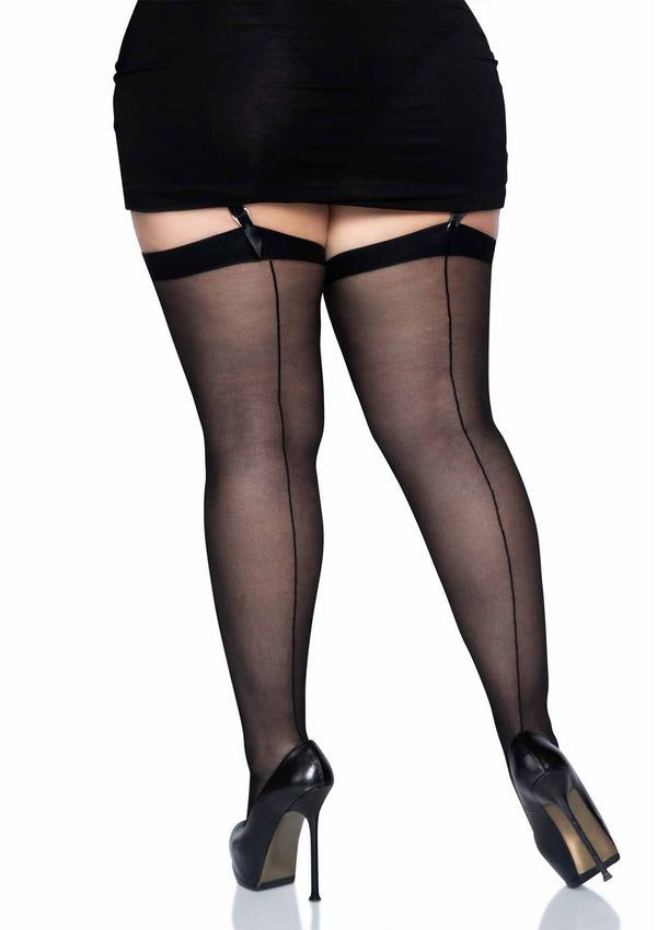 Leg Avenue Strümpfe mit Naht in Übergröße