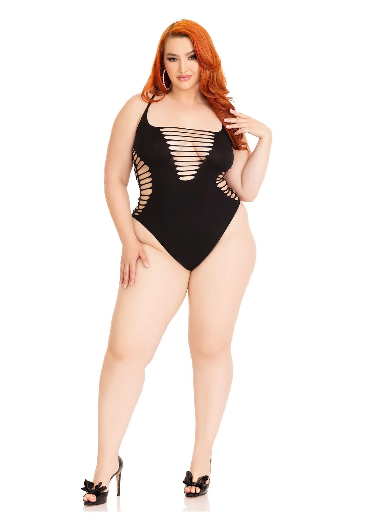 Bestel: Plus Shredded Racer Back Thong Bodysuit by LegAvenue - bij Happytoys.nl, happytoys.be, Happytoys.ae: erotische sex webshop | liever Happy dan Easy ⭐⭐⭐⭐⭐