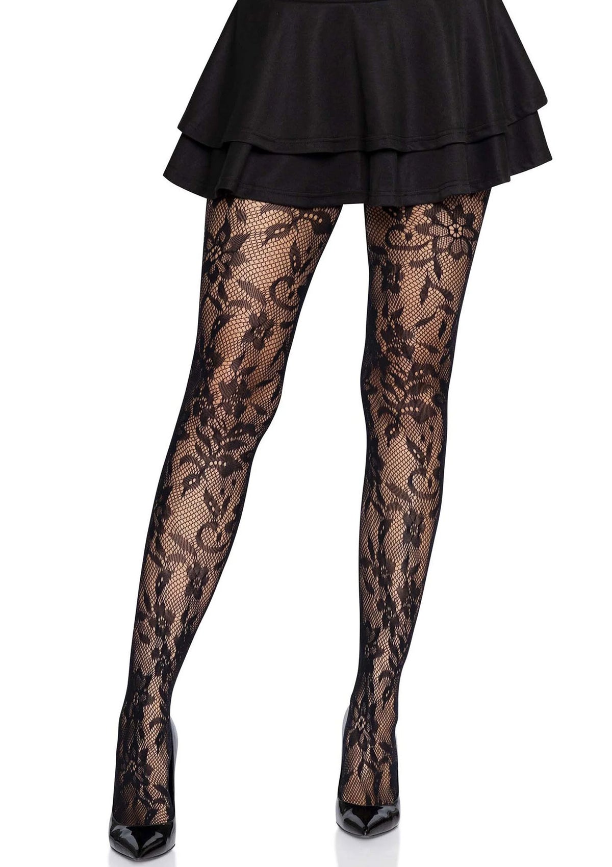 Bestel: Seamless Floral Lace Pantyhose - bij Happytoys.nl, happytoys.be, Happytoys.ae: erotische sex webshop | liever Happy dan Easy βββββ - Default Title - 88033 - BLACK - O/S