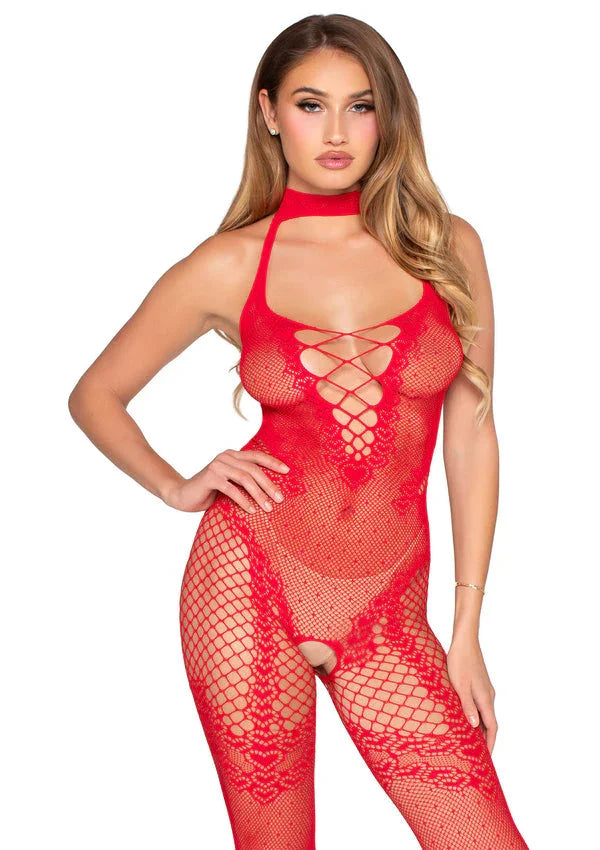 Bestel: Dotted Net Crotchless Bodystocking by Leg Avenue - bij Happytoys.nl, happytoys.be, Happytoys.ae: erotische sex webshop | liever Happy dan Easy ⭐⭐⭐⭐⭐