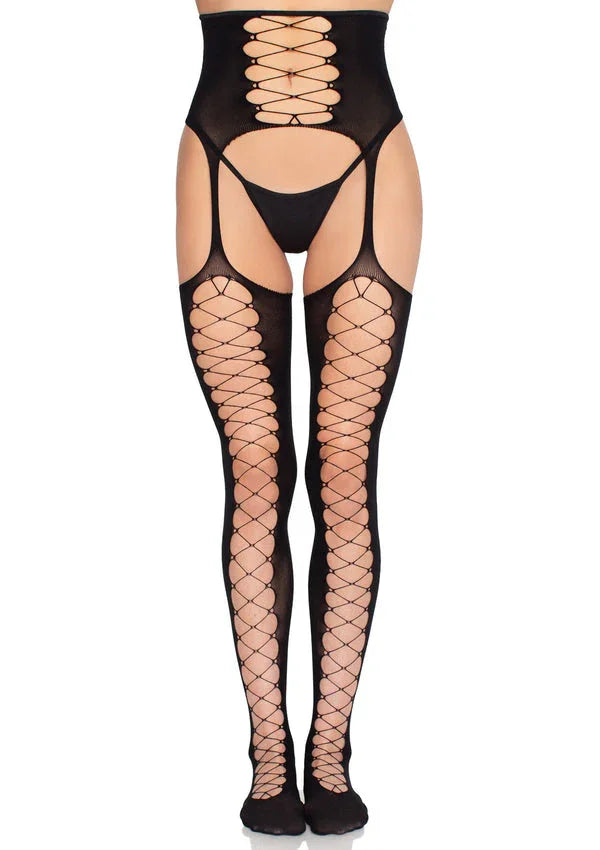Bestel: Stockings with Attached Garter Belt by Leg Avenue - bij Happytoys.nl, happytoys.be, Happytoys.ae: erotische sex webshop | liever Happy dan Easy ⭐⭐⭐⭐⭐