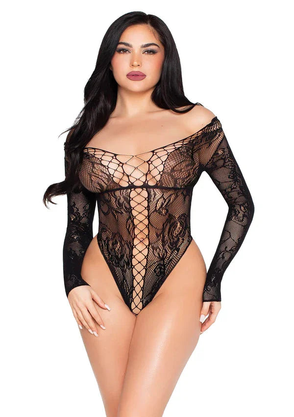 Bestel: Net and Lace Teddy by Leg Avenue - bij Happytoys.nl, happytoys.be, Happytoys.ae: erotische sex webshop | liever Happy dan Easy âââââ - One Size - 89370 - BLACK - O/S