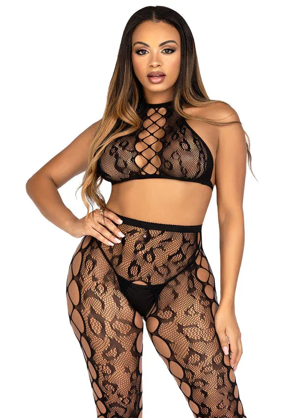 Bestel: Crop Top & Crotchless Tights by Leg Avenue - bij Happytoys.nl, happytoys.be, Happytoys.ae: erotische sex webshop | liever Happy dan Easy ⭐⭐⭐⭐⭐