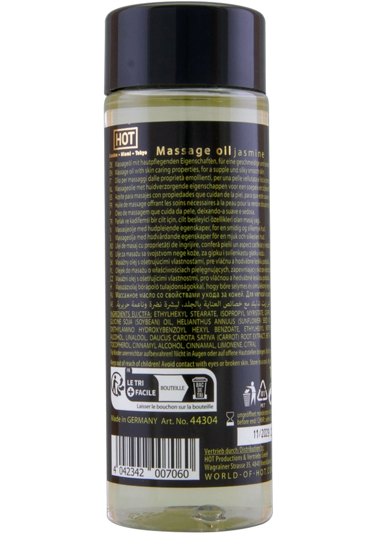 Bestel: Massage Oil 100 ml by Hot - bij Happytoys.nl, happytoys.be, Happytoys.ae: erotische sex webshop | liever Happy dan Easy ⭐⭐⭐⭐⭐