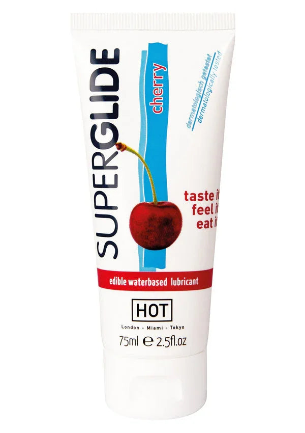 Bestel: Superglide Edible Lube 75 ml by Hot - bij Happytoys.nl, happytoys.be, Happytoys.ae: erotische sex webshop | liever Happy dan Easy ⭐⭐⭐⭐⭐ - Cherry - 90238 - CHERRY - 75
