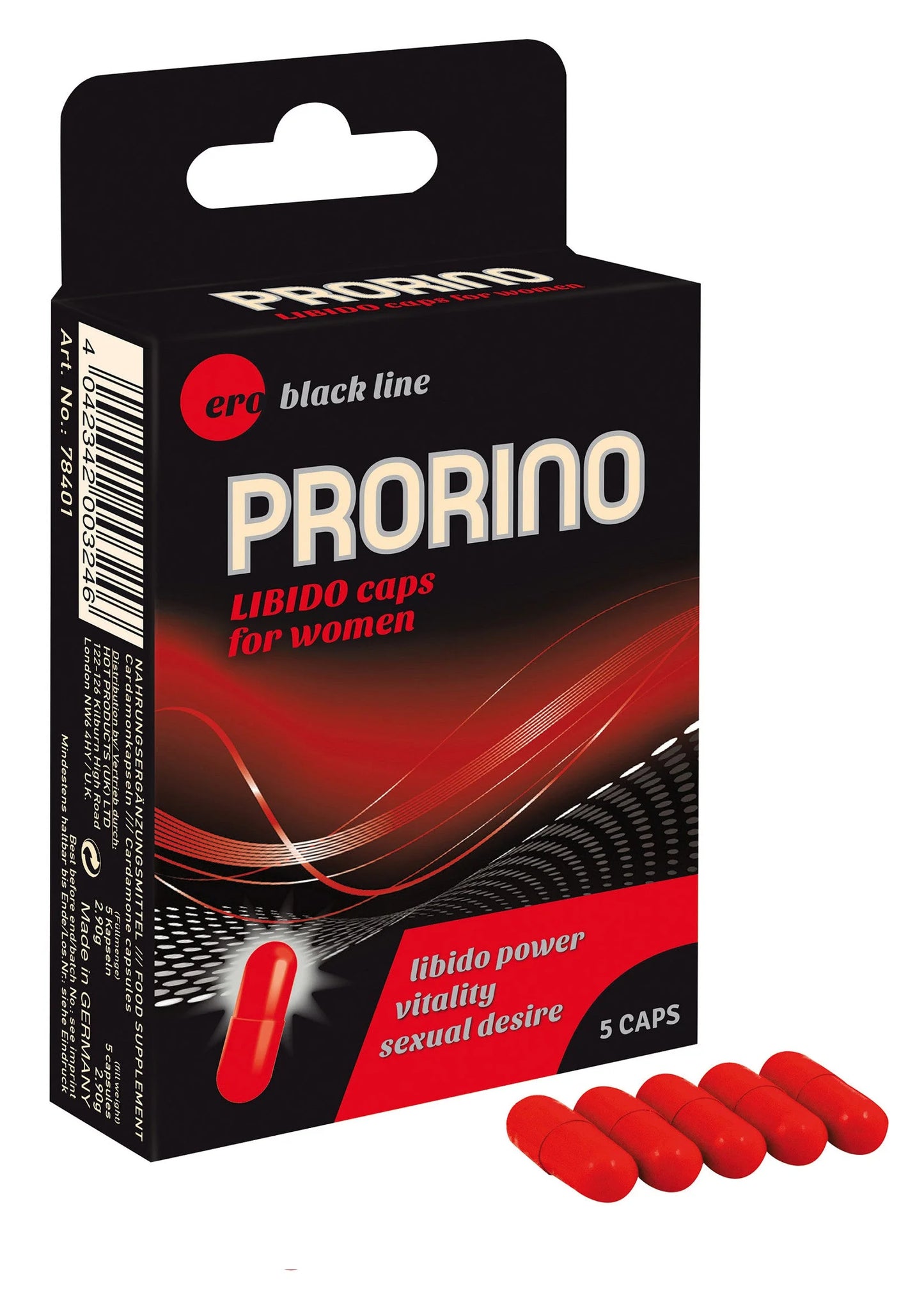 Beste vandaag nog: Prorino Libido Caps For Women 5 pcs by Hot Prorino - bij Happytoys Sexshop: online sex shop for Feeling Happy & Easy 😊 - Default Title - 90363 - NATUREL
