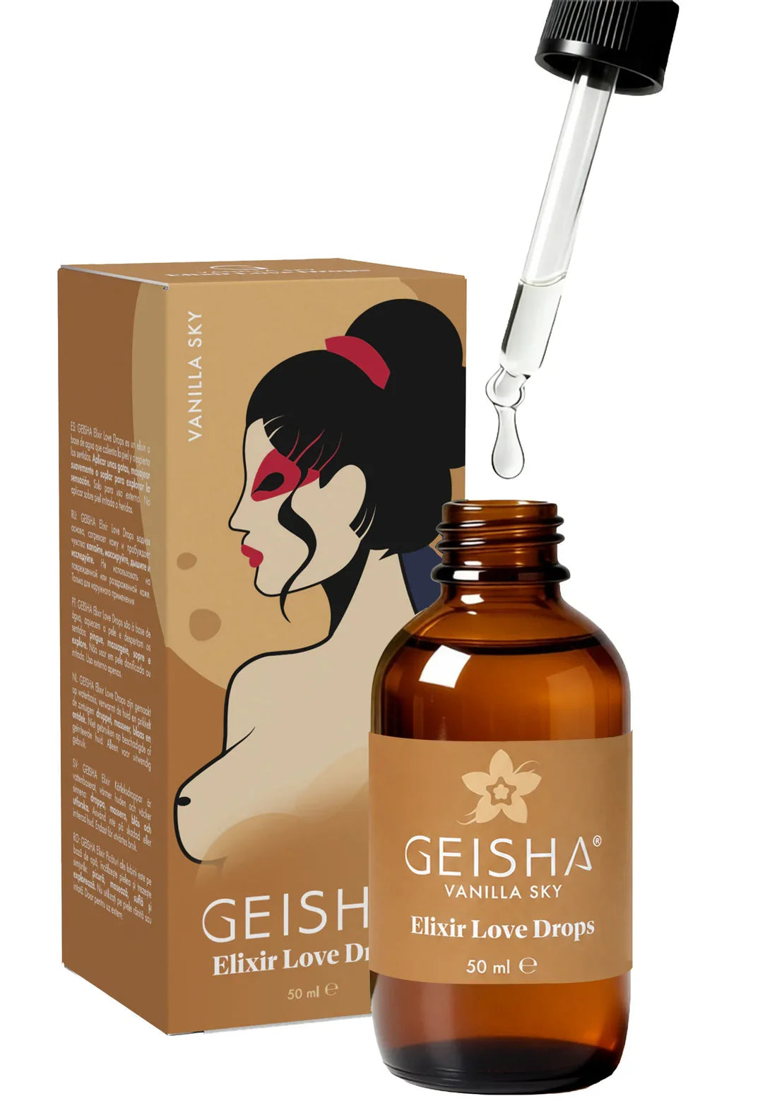 Bestel: Elixir Love Drops 50 ml by Geisha - bij Happytoys.nl, happytoys.be, Happytoys.ae: erotische sex webshop | liever Happy dan Easy âââââ - Vanilla Sky - 90600 - VANILLA - 50