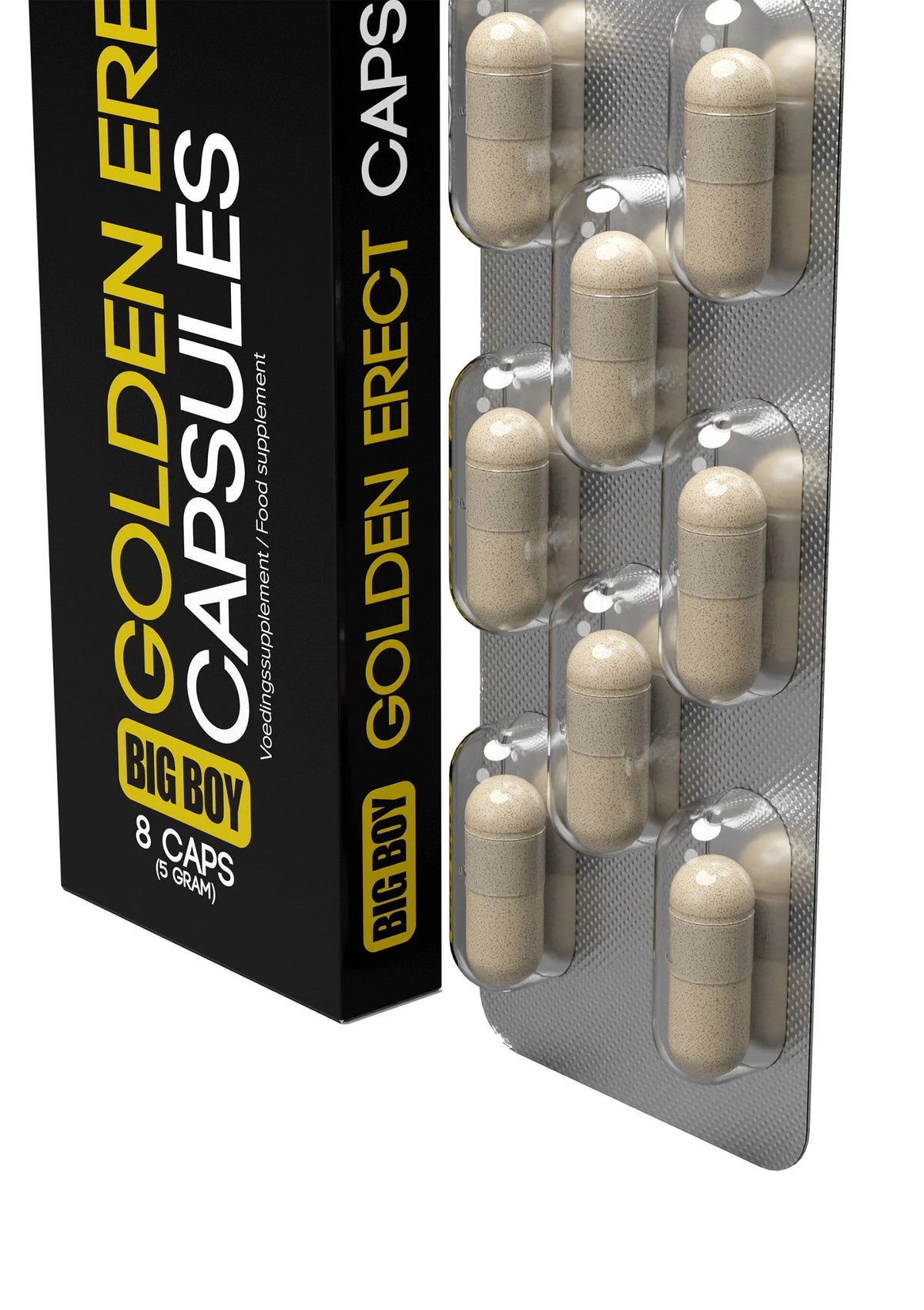 Bestel: Big Boy Golden Erect Capsules 8 pcs - bij Happytoys.nl, happytoys.be, Happytoys.ae: erotische sex webshop | liever Happy dan Easy βββββ