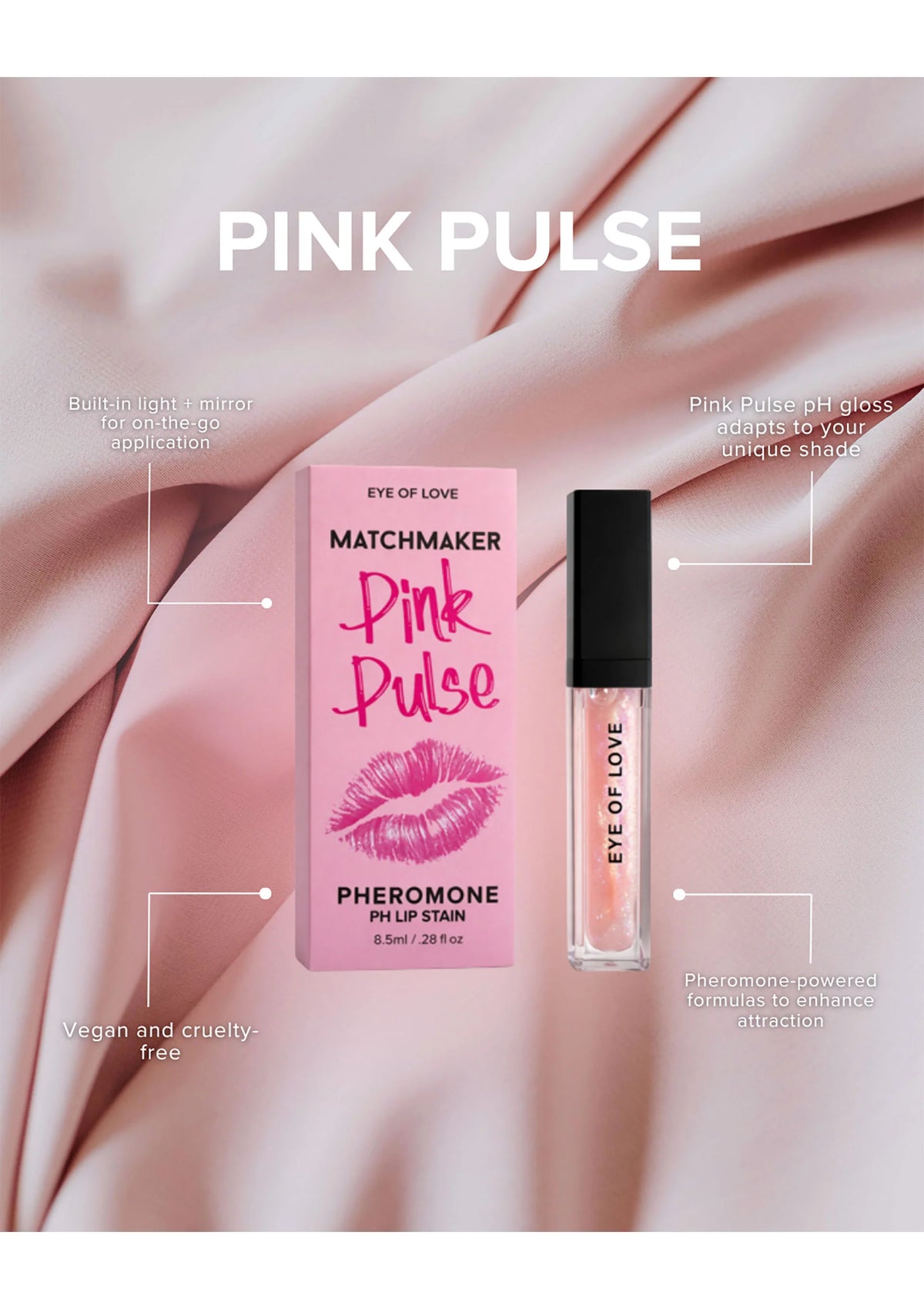 Bestel: Pink Pulse Pheromone Lip Gloss 8ml by Eye of Love Matchmaker - bij Happytoys.nl, happytoys.be, Happytoys.ae: erotische sex webshop | liever Happy dan Easy ⭐⭐⭐⭐⭐