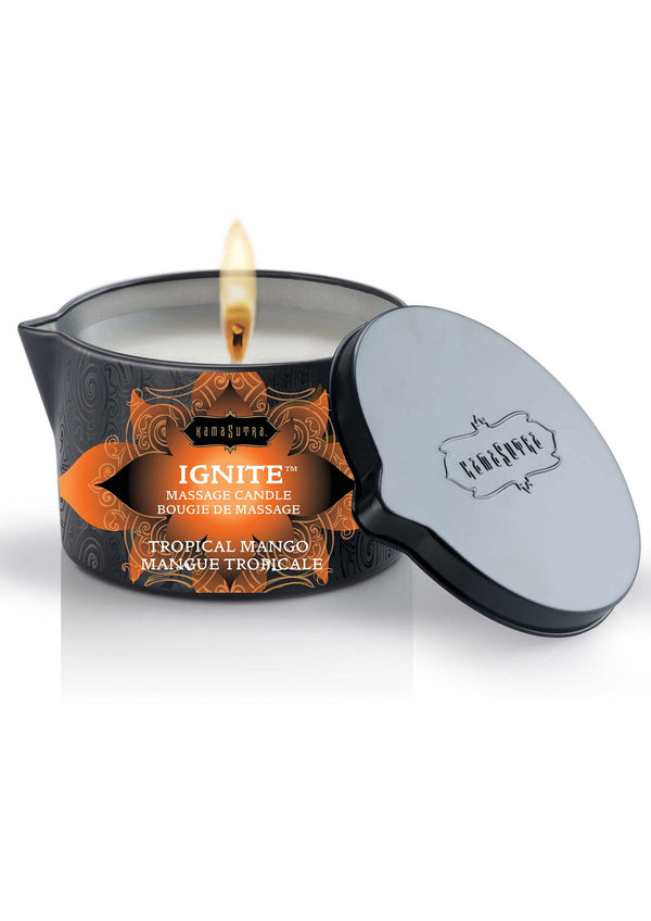 Bestel: Ignite Massage Candle 170 gr by Kamasutra - bij Happytoys.nl, happytoys.be, Happytoys.ae: erotische sex webshop | liever Happy dan Easy ⭐⭐⭐⭐⭐ - Mango - 94006 - MANGO - 170