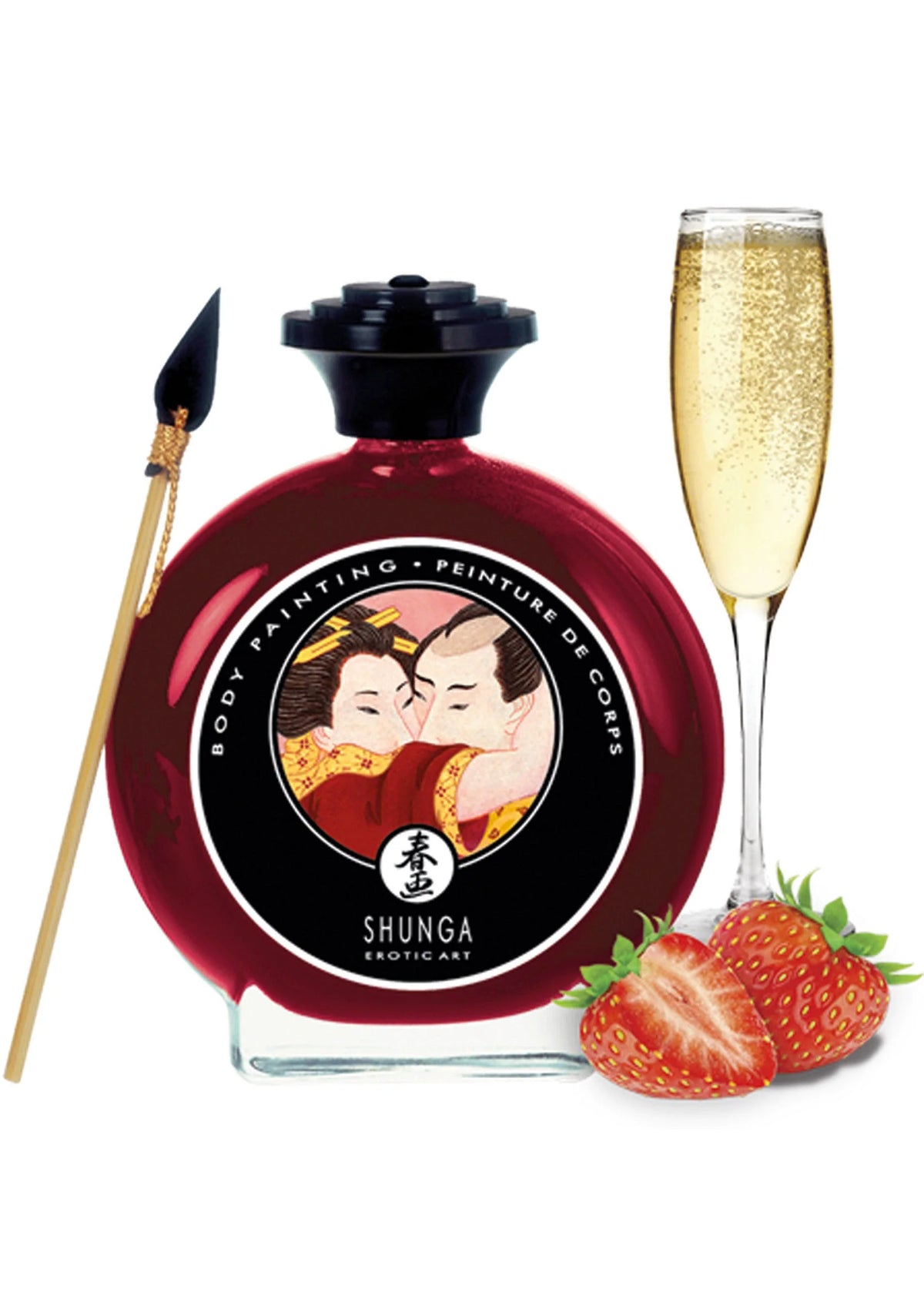 Bestel: Edible Body Paint 100 ml by Shunga - bij Happytoys.nl, happytoys.be, Happytoys.ae: erotische sex webshop | liever Happy dan Easy ⭐⭐⭐⭐⭐ - Strawberry - 94508 - STRAWBERRY - 100