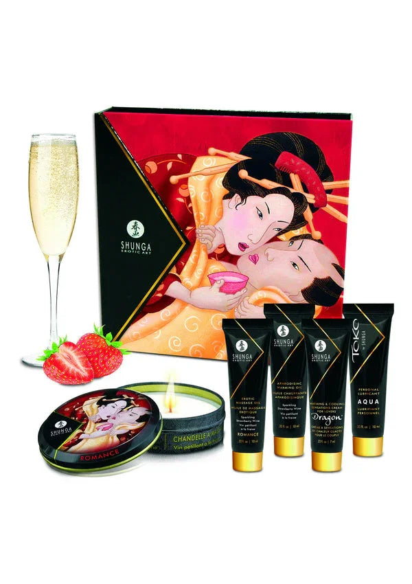 Bestel: Geisha's Secrets Set by Shunga - bij Happytoys.nl, happytoys.be, Happytoys.ae: erotische sex webshop | liever Happy dan Easy ⭐⭐⭐⭐⭐ - Strawberry - 94517 - STRAWBERRY
