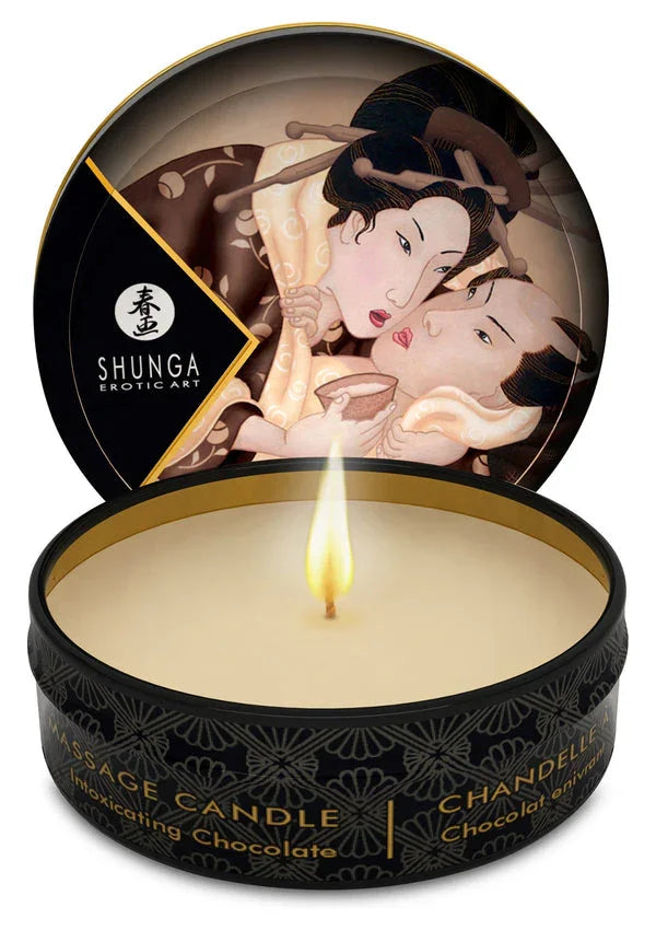 Bestel: Mini Massage Candle 6 pcs by Shunga - bij Happytoys.nl, happytoys.be, Happytoys.ae: erotische sex webshop | liever Happy dan Easy ⭐⭐⭐⭐⭐ - Chocolate - 94526 - CHOCOLATE - 30