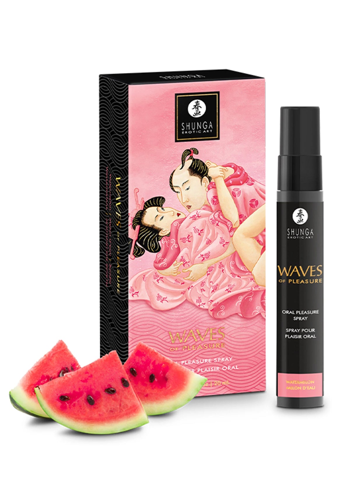 Bestel: Waves of Pleasure Oral Spray 20 ml by Shunga - bij Happytoys: de erotische sex webshop | liever Happy dan Easy âââââ - Melon - 94537 - WATERMELON - 20