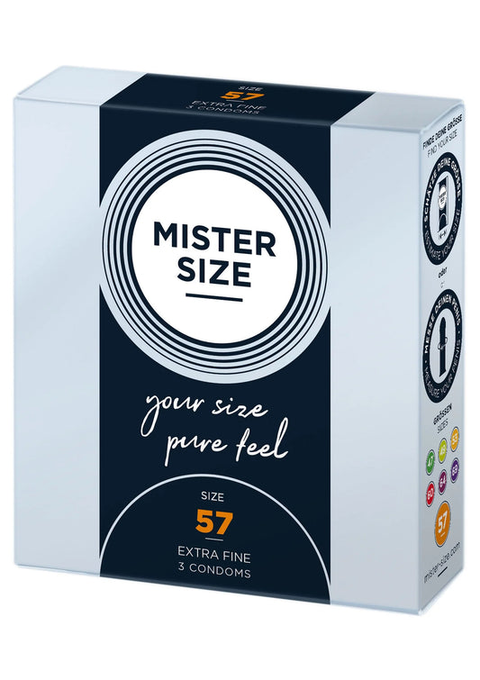 Bestel: 57mm Condoms 3pcs by Mister Size - bij Happytoys: de erotische sex webshop | liever Happy dan Easy ⭐⭐⭐⭐⭐