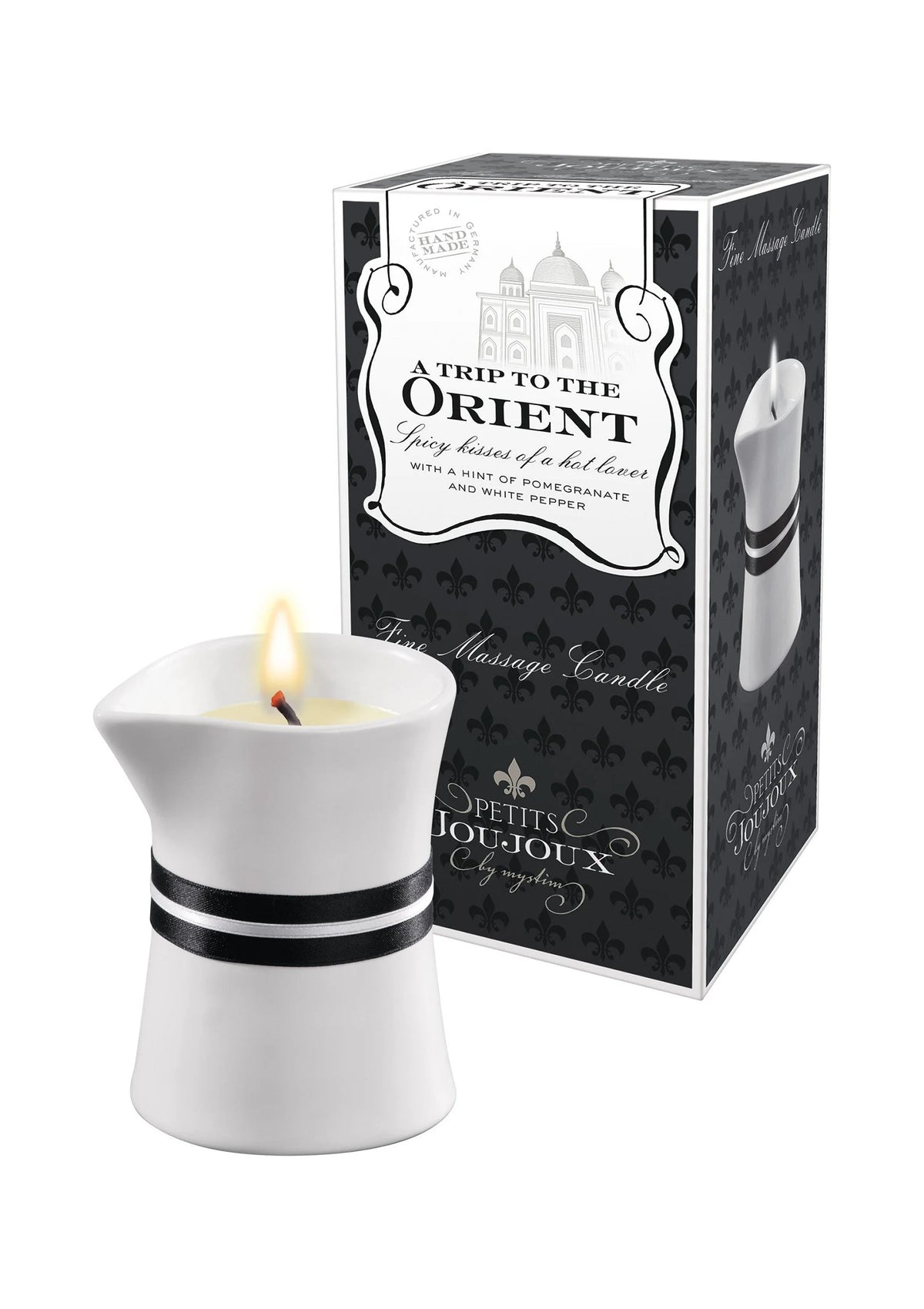 Bestel: Massage Candle Orient 120 gr by Petit JouJoux - bij Happytoys.nl, happytoys.be, Happytoys.ae: erotische sex webshop | liever Happy dan Easy ⭐⭐⭐⭐⭐ - Default Title - 97304 - ORIENT - 120