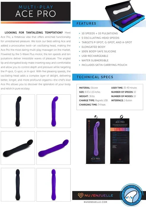 Bestel: Ace Pro Prostate + G - Spot Vibrator by NuSensuelle - bij Happytoys.nl, happytoys.be, Happytoys.ae: erotische sex webshop | liever Happy dan Easy ⭐⭐⭐⭐⭐