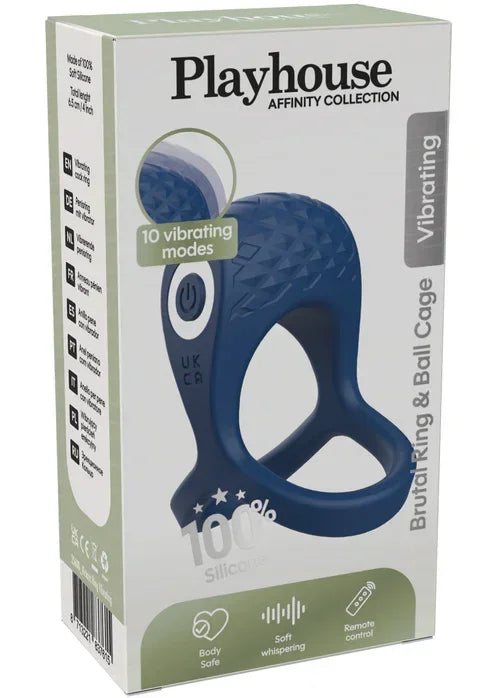 Brutal Ring & Ball Cage Vibrating Couples Cock Ring @ Playhouse