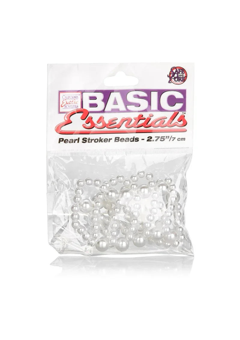Basic Essentials Pearl Stroker Beads 2.75'/7 cm by Calexotics - Happytoys Sexshop: online sex shop for Feeling Happy & Easy 😊 - Discreet geleverd