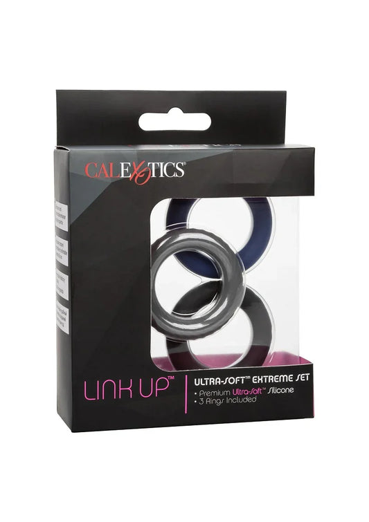 ♂ CalExotics Link Up Ultra-Soft Extreme Set cockring - Happytoys Sexshop: Toys for Feeling Happy & Easy 😊 - Discreet geleverd