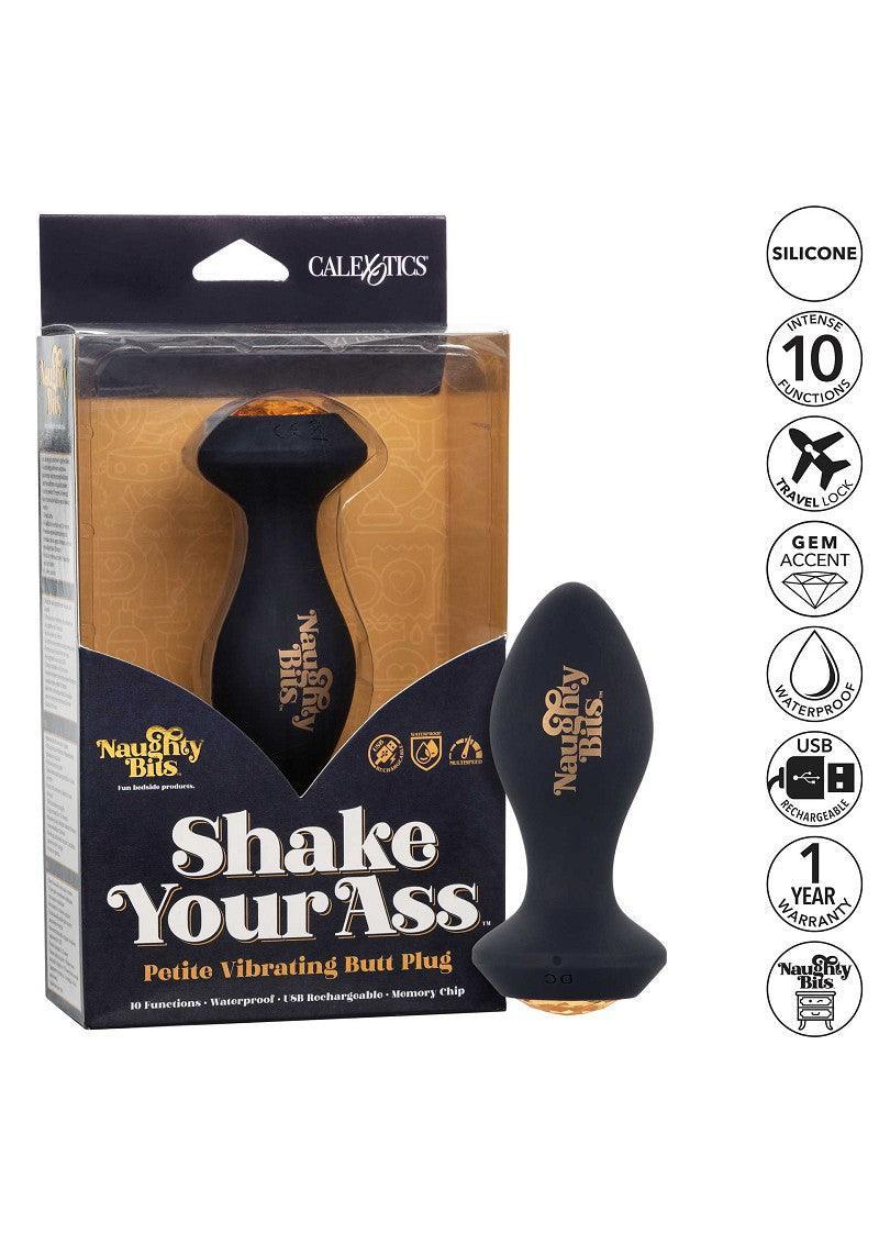 ♂ ♀ CalExotics Naughty Bits Shake Your Ass Petite Vibrating Butt Plug - Happytoys Sexshop: online sex shop for Feeling Happy & Easy 😊 - Discreet geleverd