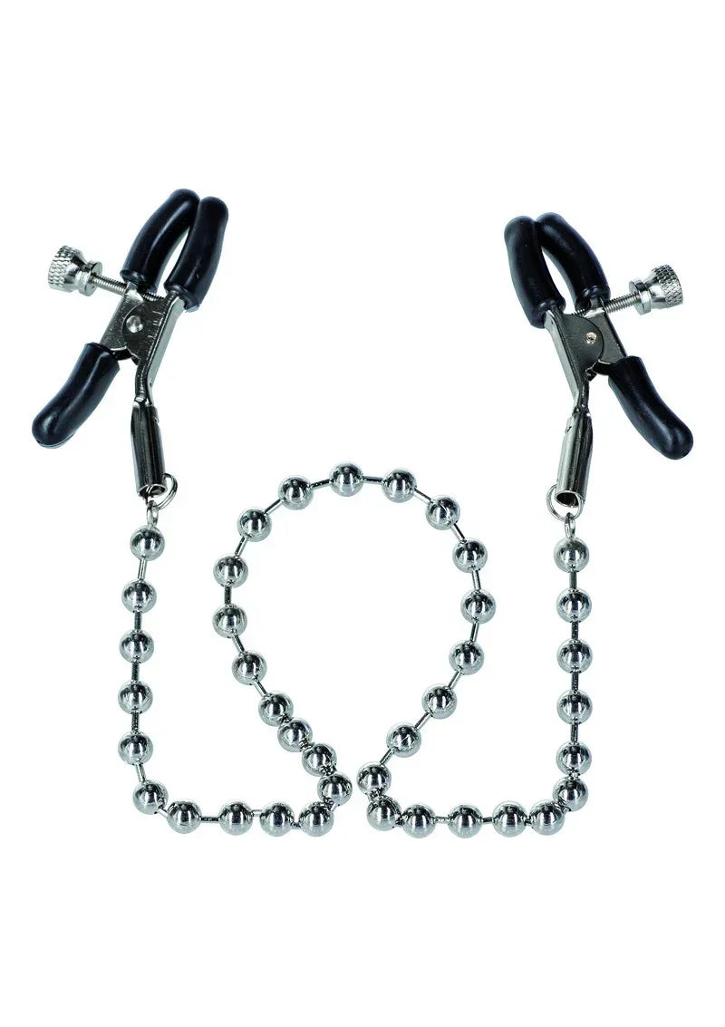 Bestel: Nipple Play Silver Beaded Nipple Clamps Tepelklemmen byCal Exotics - bij Happytoys.nl, happytoys.be, Happytoys.ae: erotische sex webshop | liever Happy dan Easy ⭐⭐⭐⭐⭐