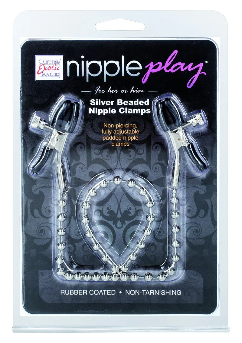 CalExotics Nipple Play Silver Beaded Nipple Clamps Tepelklemmen - Happytoys Sexshop: Toys for Feeling Happy & Easy š - Discreet geleverd