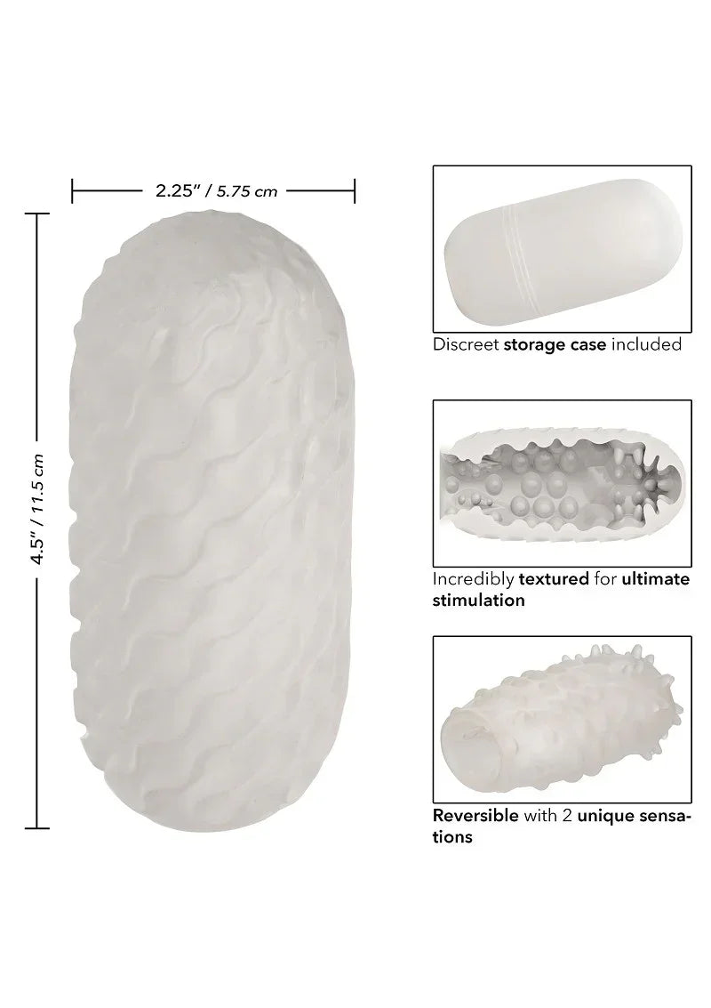 Bestel: Boundless Reversible Nubby Stroker by CalExotics - bij Happytoys.nl, happytoys.be, Happytoys.ae: erotische sex webshop | liever Happy dan Easy ⭐⭐⭐⭐⭐