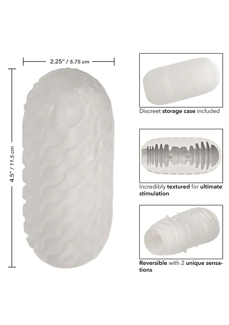 Bestel: Boundless Reversible Ribbed Stroker by CalExotics - bij Happytoys.nl, happytoys.be, Happytoys.ae: erotische sex webshop | liever Happy dan Easy âââââ