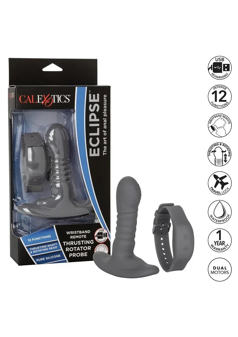 Eclipse Wristband Remote Thrusting Rotator Probe vibrator by CalExotics - Happytoys Sexshop: online sex shop for Feeling Happy & Easy 😊 - Discreet geleverd