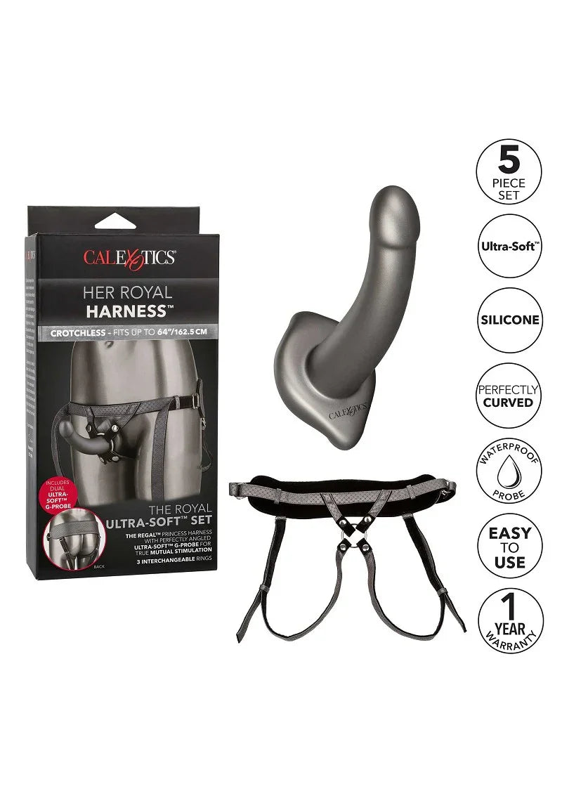 β β CalExotics Her Royal Harness The Royal Ultra-Soft Pegging strap on Set - Happytoys Sexshop: Toys for Feeling Happy & Easy π - Discreet geleverd