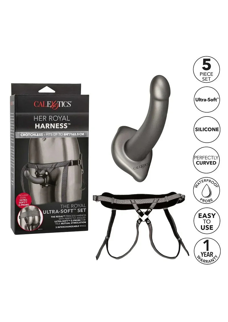 ♂ ♀ CalExotics Her Royal Harness The Royal Ultra-Soft Pegging strap on Set - Happytoys Sexshop: online sex shop for Feeling Happy & Easy 😊 - Discreet geleverd