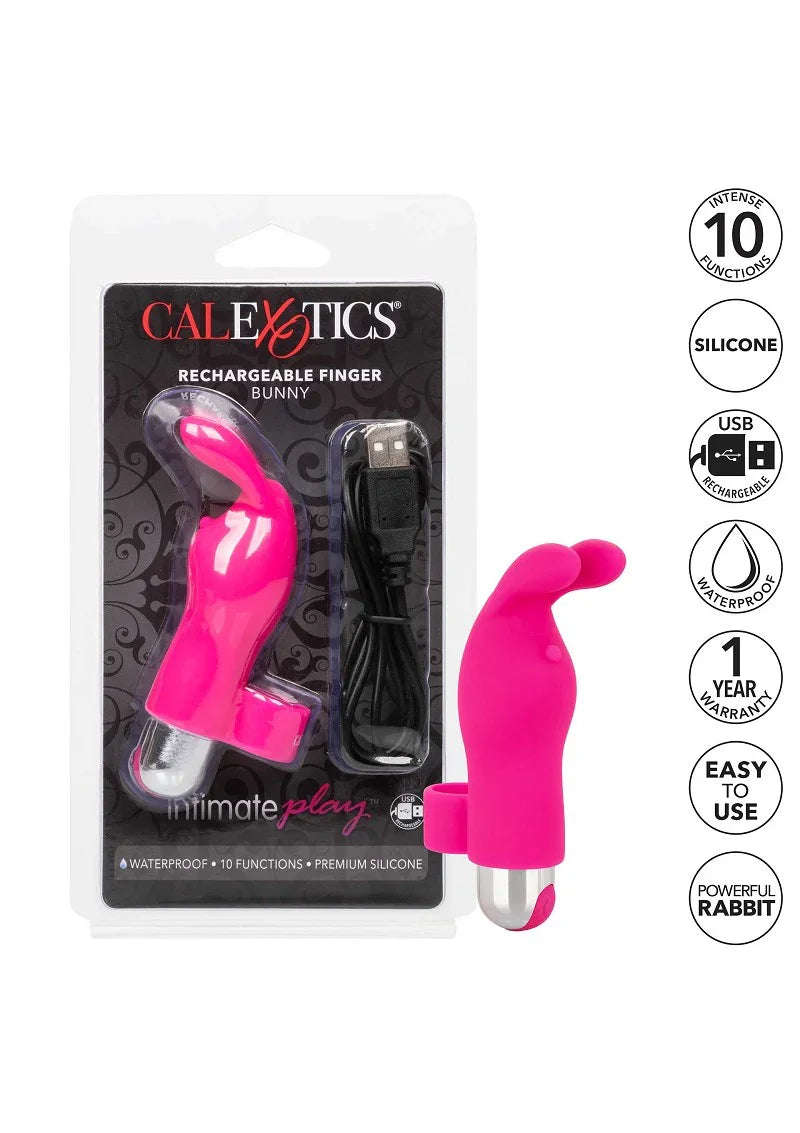 ♀ CalExotics Intimate Play Rechargeable Finger Bunny vibrator - Happytoys Sexshop: Toys for Feeling Happy & Easy 😊 - Discreet geleverd