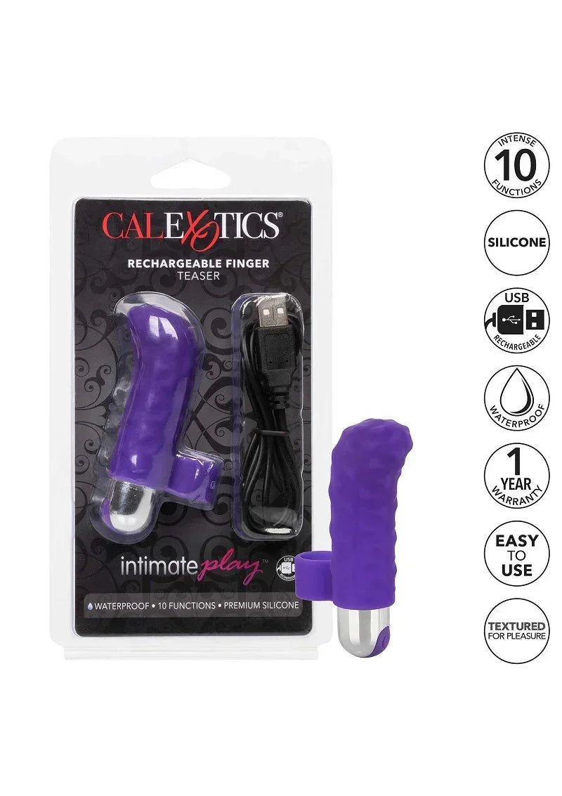 Bestel: Rechargeable Finger Teaser by CalExotics Intimate Play - bij Happytoys.nl, happytoys.be, Happytoys.ae: erotische sex webshop | liever Happy dan Easy ⭐⭐⭐⭐⭐