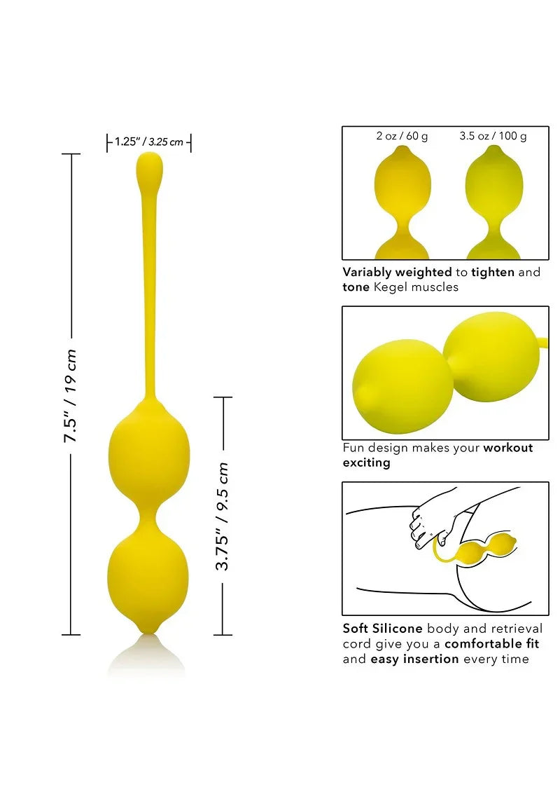♀ CalExotics Kegel Training Set Lemon Bekkenbodentrainer - Happytoys Sexshop: online sex shop for Feeling Happy & Easy 😊 - Discreet geleverd