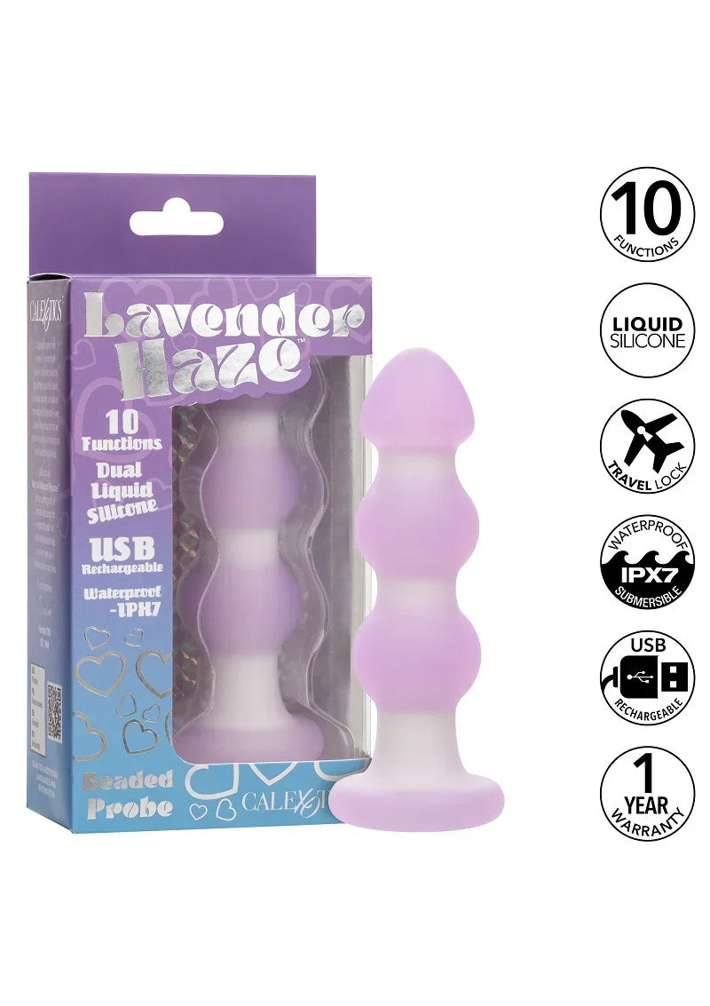 Bestel: Lavender Haze Beaded Probe by CalExotics - bij Happytoys.nl, happytoys.be, Happytoys.ae: erotische sex webshop | liever Happy dan Easy ⭐⭐⭐⭐⭐