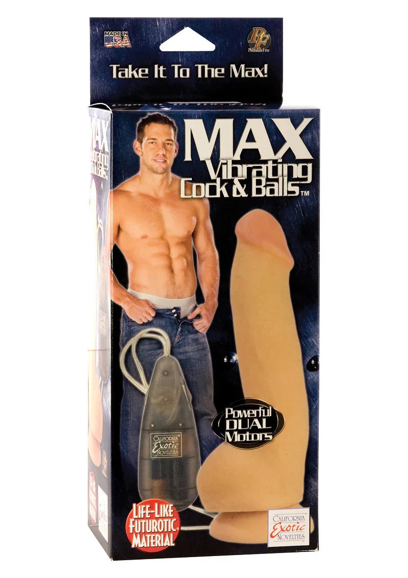 Max Vibrating Cock & Balls by CalExotics - Happytoys Sexshop: Toys for Feeling Happy & Easy π - Discreet geleverd