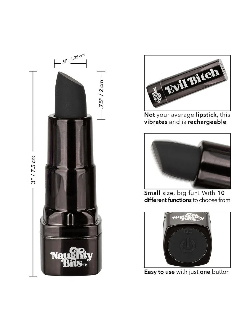 Bestel: Naughty Bits Evil Bitch Lipstick Vibrator by CalExotics - bij Happytoys.nl, happytoys.be, Happytoys.ae: erotische sex webshop | liever Happy dan Easy ⭐⭐⭐⭐⭐