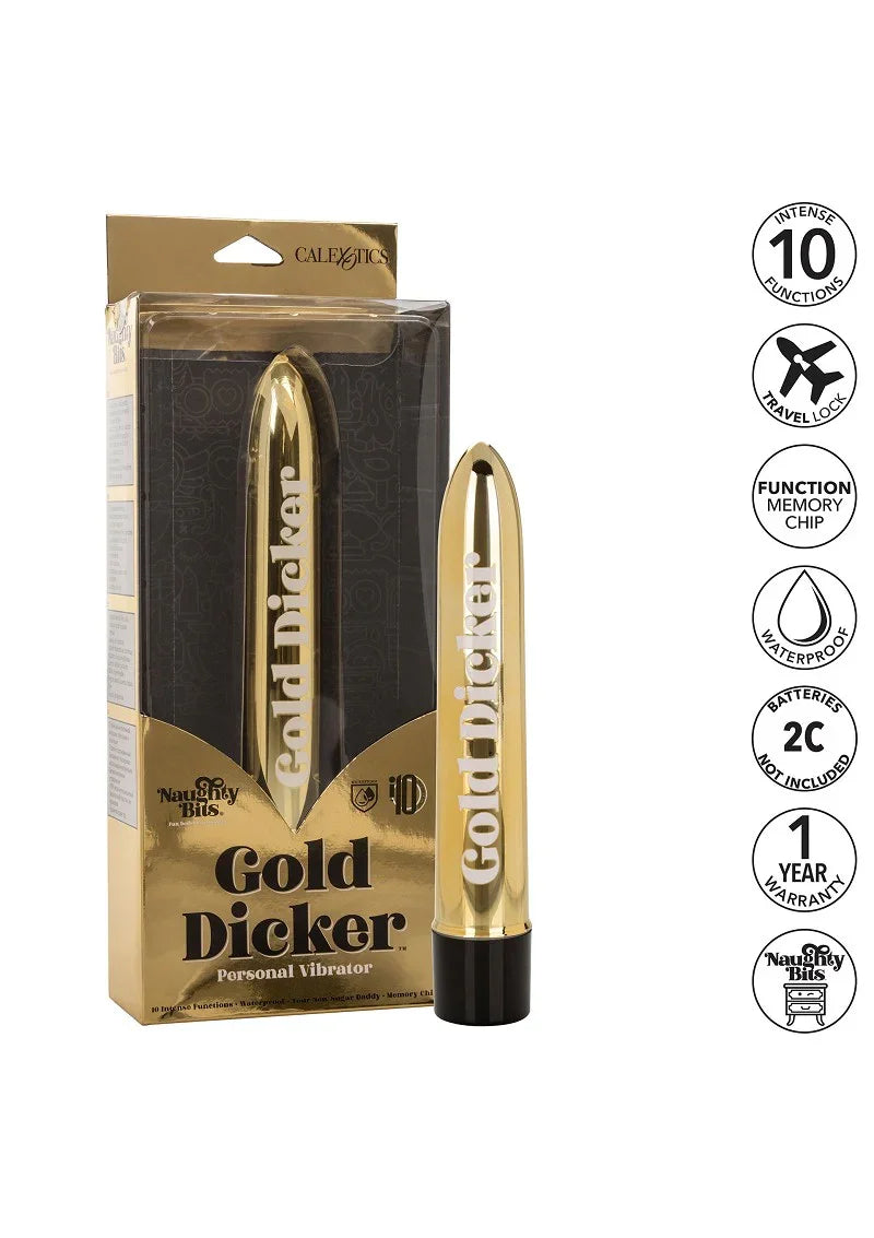 β CalExotics Naughty Bits Gold Dicker Persoonlijke vibrator - Happytoys Sexshop: Toys for Feeling Happy & Easy π - Discreet geleverd