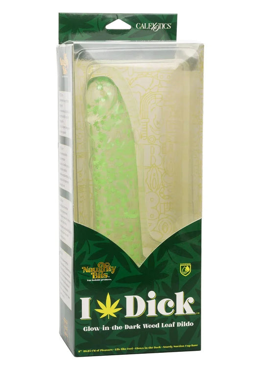 Naughty Bits I Leaf Dick Glow-In-The-Dark Weed Leaf Dildo by CalExotics - Happytoys Sexshop: Toys for Feeling Happy & Easy π - Discreet geleverd