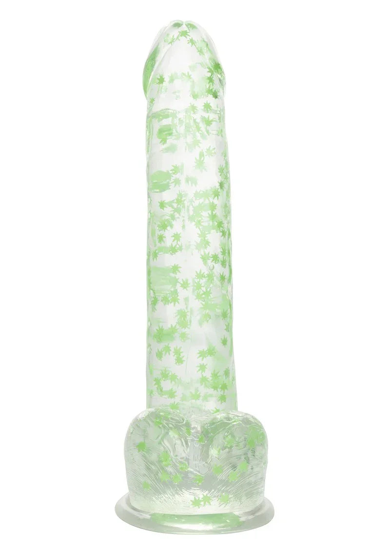 Naughty Bits I Leaf Dick Glow-In-The-Dark Weed Leaf Dildo by CalExotics - Happytoys Sexshop: Toys for Feeling Happy & Easy π - Discreet geleverd