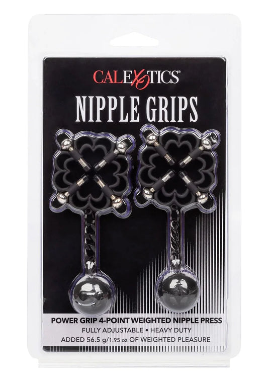 ♂ ♀ CalExotics Nipple Grips Power Grip 4-Point Weighted Nipple Press - Happytoys Sexshop: Toys for Feeling Happy & Easy 😊 - Discreet geleverd