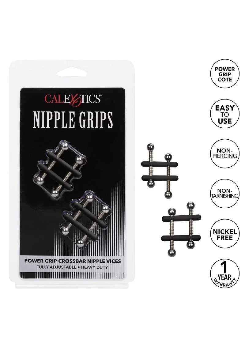 Bestel: Nipple Grips Power Grip Crossbar Nipple Vices by CalExotics - bij Happytoys.nl, happytoys.be, Happytoys.ae: erotische sex webshop | liever Happy dan Easy ⭐⭐⭐⭐⭐