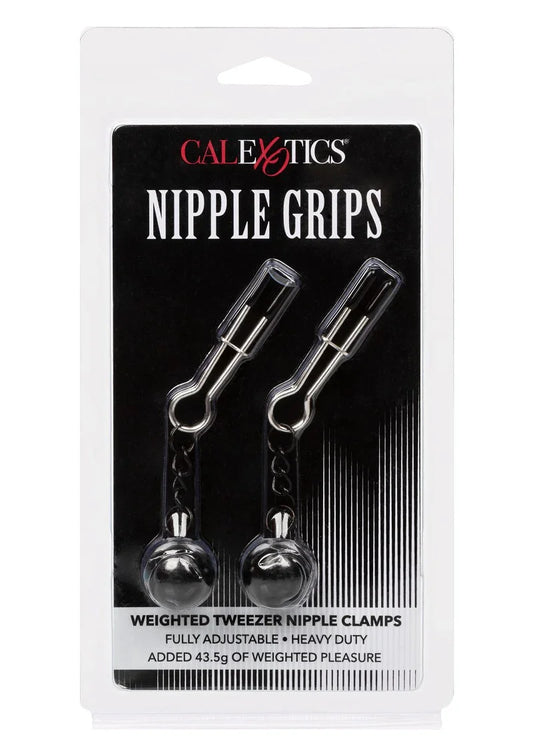 Weighted Tweezer Nipple Clamps by CalExotics - Happytoys Sexshop: online sex shop for Feeling Happy & Easy 😊 - Discreet geleverd